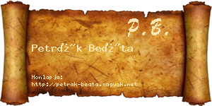 Petrák Beáta névjegykártya